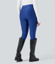 High Waisted Sheen 7/8 Leggings with Pockets - Beaucoup Blue