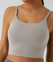 Basic Padded Workout Cropped Low Support Tank Top A-D Cups - Dove