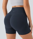 Halara UltraSculpt™ High Waisted Scrunch Butt Lifting Tummy Control Pocket Shaping Workout Biker Shorts 5'' - Carbon