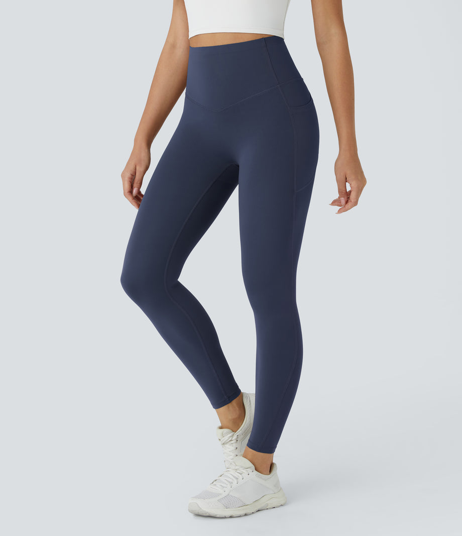 Halara UltraSculpt™ High Waisted Butt Lifting Tummy Control Pocket Shaping Workout Leggings - Mood Indigo