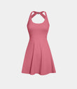 Backless Twisted Active Dress - Begonia Rouge