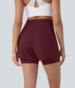 SoftlyZero™ Airy Super High Waisted 2-in-1 Cool Touch Yoga Shorts 5'' with Pockets - Zinfandel