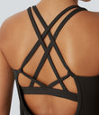 Halara UltraSculpt™ Round Neck Curved Hem Workout Tank Top - Hazelnut Black