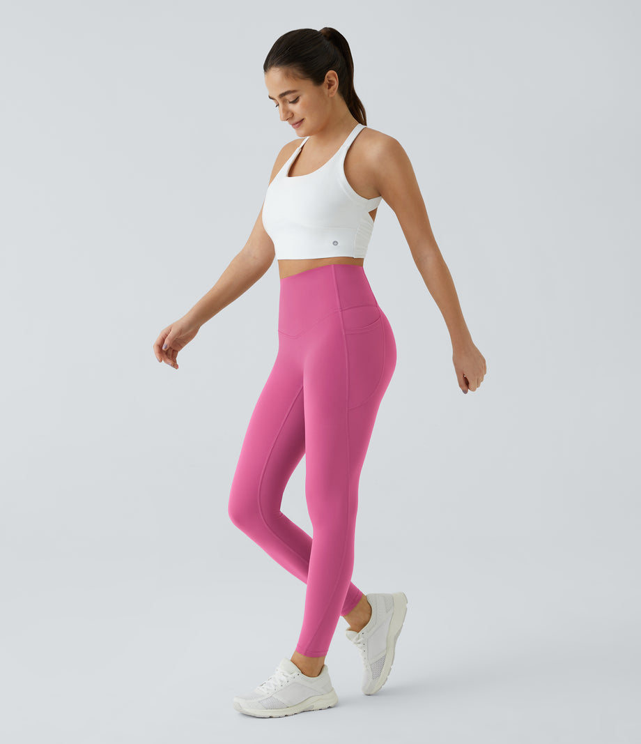 Halara UltraSculpt™ High Waisted Tummy Control Pocket Shaping Training Leggings - Pink Power