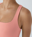 SoftlyZero™ Airy Square Neck Backless Crisscross Cropped Cool Touch Yoga Tank Top-UPF50+ - Peach Melba