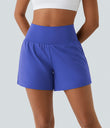 SoftlyZero™ Airy Super High Waisted 2-in-1  Cool Touch Yoga Shorts 5'' with Pockets-Longer Length - Aster Blue