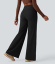 DayStretch High Waisted Tummy Control Wide Leg Baggy Yoga Pants with Pockets - Black