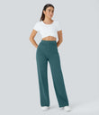 DayStretch High Waisted Pockets Straight Leg Casual Pants - Atlantic Deep
