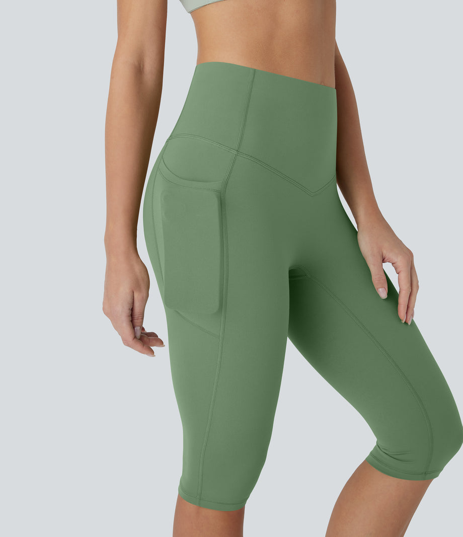 Halara UltraSculpt™ High Waisted Tummy Control Pedal Pusher Yoga Leggings with Pockets - Kashmir