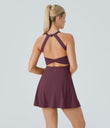 Backless Twisted Active Dress - Fig