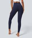 SoftlyZero™ Crossover Pocket Plain Leggings-UPF50+ - Peacoat