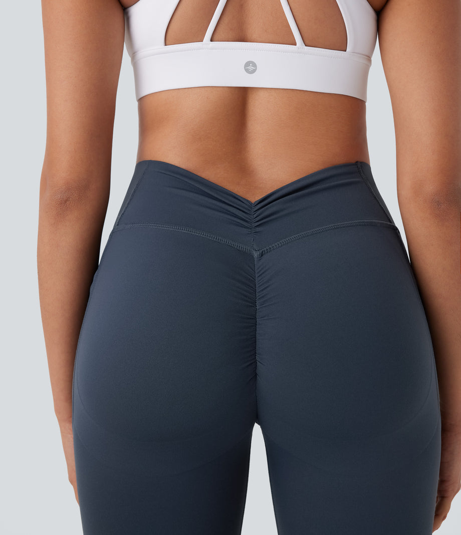 Halara UltraSculpt™ High Waisted Tummy Control Butt Lifting Ruched Pocket Shaping Yoga Leggings - Carbon