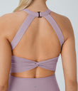 Backless Twisted Active Dress - Pink Purple