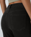 Halara Flex™ Mid Rise Pockets Casual Bootcut Jeans - Black Denim