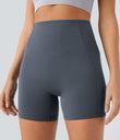 Halara UltraSculpt™ High Waisted Scrunch Butt Lifting Tummy Control Pocket Shaping Workout Biker Shorts 5'' - Silent Blue