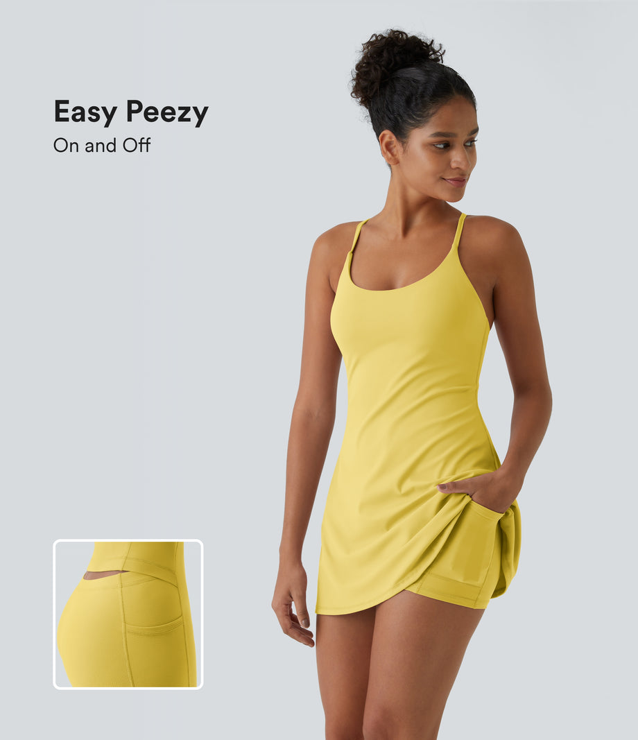 SoftlyZero™ Plush Backless Active Dress-Easy Peezy Edition - Crisp Yellow