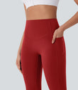 Halara UltraSculpt™ High Waisted Tummy Control Butt Lifting Ruched Pocket Shaping Yoga Leggings - Aura Orange