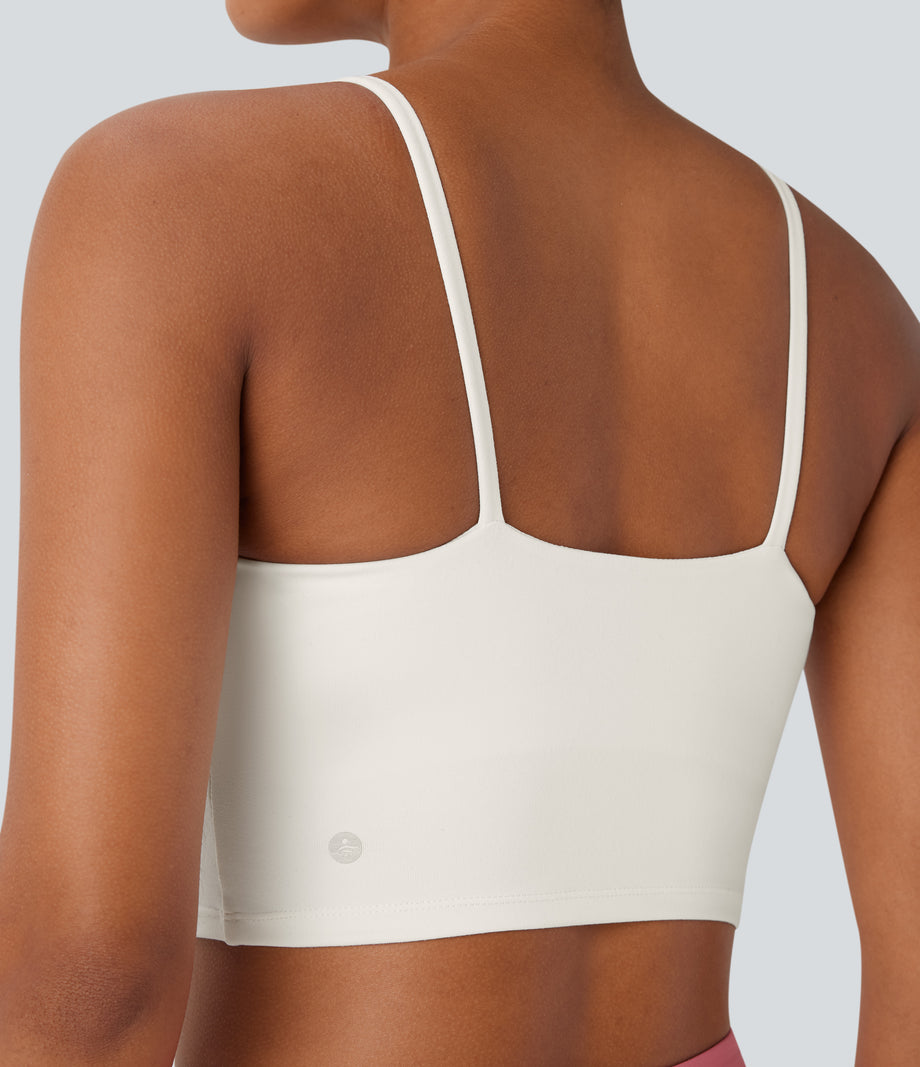 Basic Padded Workout Cropped Low Support Tank Top A-D Cups - Sugar Swizzle