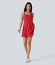 SoftlyZero™ Plush Molded Cups Low Support Dance Active Dress-Easy Peezy Edition A-D Cups - Mars Red