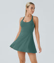 Backless Twisted Active Dress - Blue Spruce
