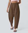 Mid Rise Pocket Barrel Leg Baggy Work Pants - Partridge