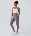 SoftlyZero™ Crossover Pocket Plain Leggings-UPF50+ - Cinnabar Purple
