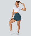 SoftlyZero™ Airy Super High Waisted 2-in-1 Cool Touch Yoga Shorts with Pockets - Majolica Blue