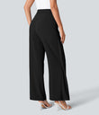 Halara Flex™ High Waisted Tie Side Wide Leg Work Pants - Black