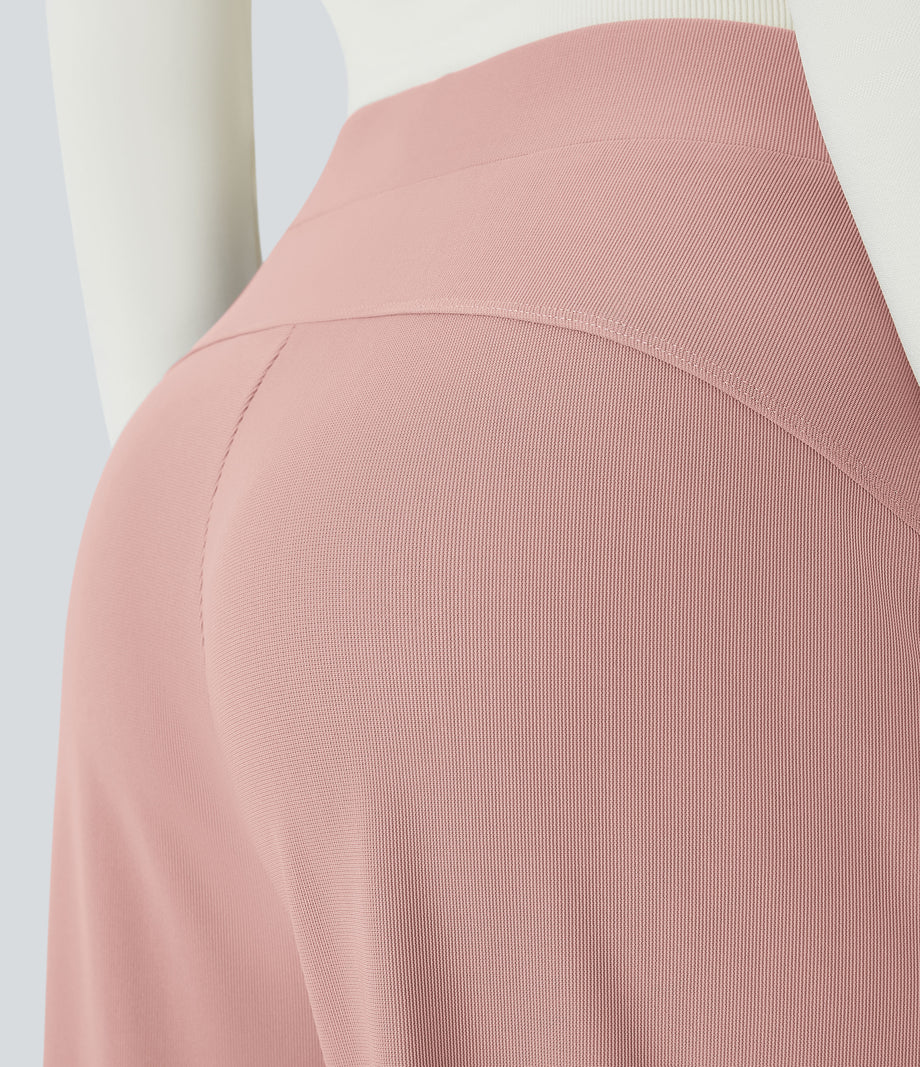 Halara Flex™ High Waisted Body Sculpt Waist-Slimming Pocket Wide Leg Micro Waffle Work Pants - Rose Tan
