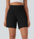 SoftlyZero™ Airy Super High Waisted 2-in-1 Cool Touch Yoga Shorts 7" with Pockets - Black