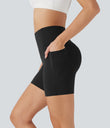 Halara UltraSculpt™ High Waisted Butt Lifting Tummy Control Pocket Shaping Training Biker Shorts 5'' - Black