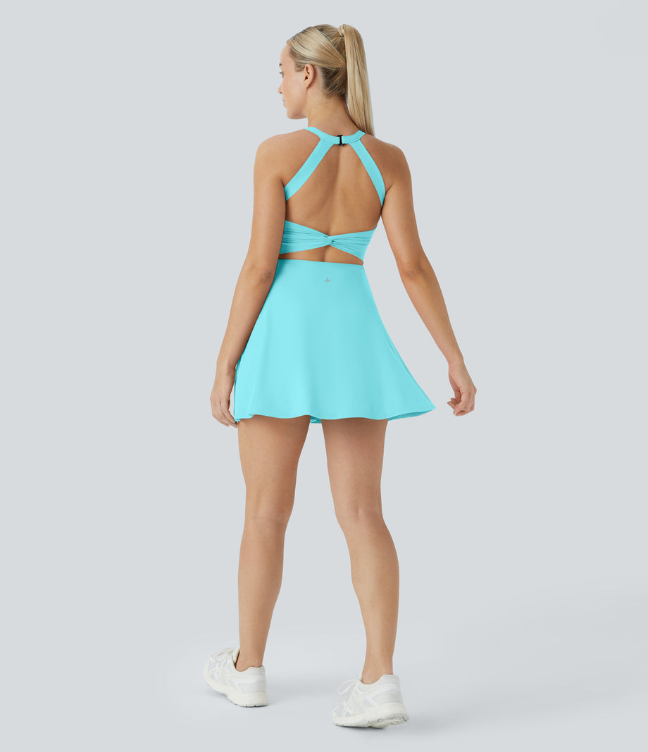 SoftlyZero™ Airy Backless Twisted Cool Touch Dance Active Dress-Easy Peezy Edition - Loka Blue