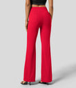 Halara Flex™ High Waisted Back Side Pocket Slight Flare Work Pants - Aurora Red
