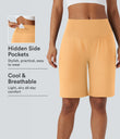 SoftlyZero™ Airy High Waisted Pockets Cool Touch Yoga Bermuda Shorts - Sunburst