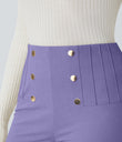 High Waisted Tummy Control Decorative Back Zipper Pockets Herringbone Work Leggings - Aster Purple