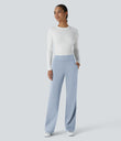 Halara Flex™ DayStretch Mid Rise Side Zipper Pocket Work Flare Pants - Baby Blue