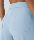 DayStretch High Waisted Pockets Straight Leg Casual Pants - Omphalodes