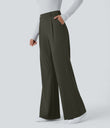 Halara Flex™ DayStretch High Waisted Pocket Work Flare Pants - Forest Night