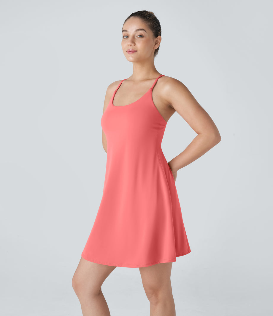 SoftlyZero™ Plush Backless Active Dress-Longer Length-Easy Peezy Edition - Shell Pink