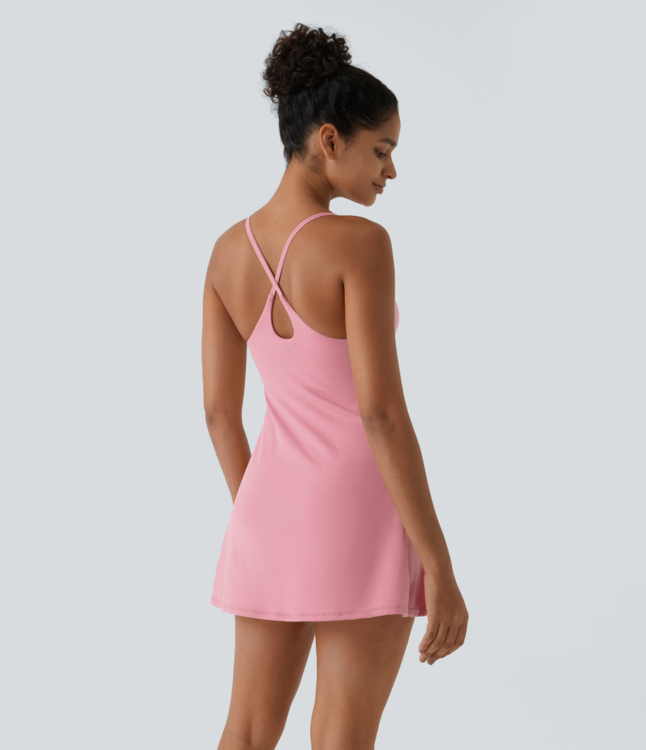 SoftlyZero™ Plush Backless Active Dress-Easy Peezy Edition - Lemonade Pink