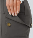 DayStretch High Waisted Zipper Pockets Solid Skinny Cargo Pants - Deep Red Grey