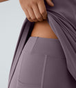 SoftlyZero™ Plush Double Straps 2-Piece Pocket Slip Dance Active Dress A-D Cups - Tulip Purple