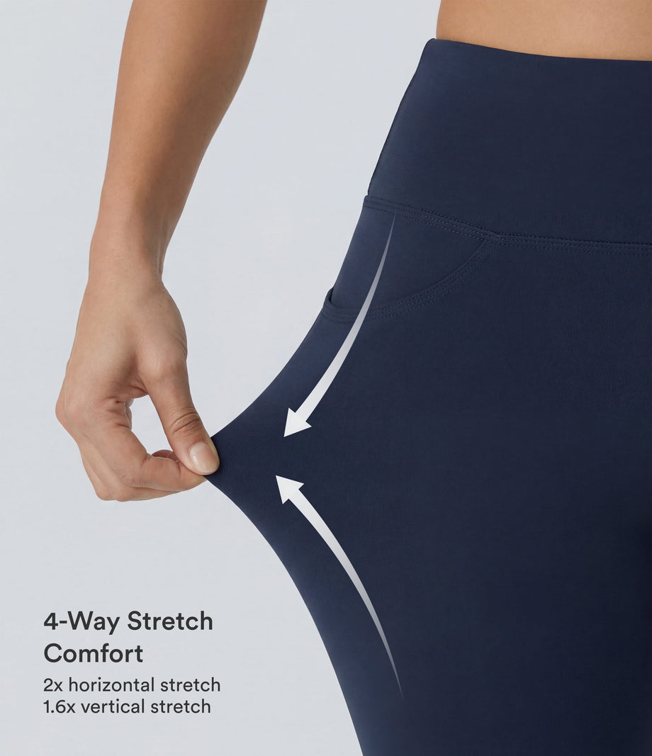 DayStretch High Waisted Pocket Flare Yoga Leggings - Midnight Blue