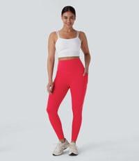 Halara UltraSculpt™ High Waisted Butt Lifting Tummy Control Pocket Shaping Workout Leggings - Aura Orange