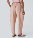 Mid Rise Pocket Barrel Leg Baggy Work Pants - Frosty Grapefruit Orange