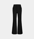 High Waisted Side Flap Pocket Flare Casual Cargo Pants - Black