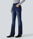 Halara Flex™ High Waisted Pockets Washed Casual Bootcut Jeans - Inkling  Blue Denim
