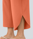 Breezeful™ High Waisted Tummy Control Split Hem Quick Dry Resort Pants with Pockets - Flamingo