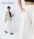 Mid Rise Pocket Barrel Leg Baggy Work Pants - White