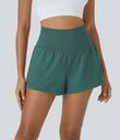 SoftlyZero™ Airy Super High Waisted 2-in-1 Cool Touch Yoga Shorts with Pockets - Blue Spruce